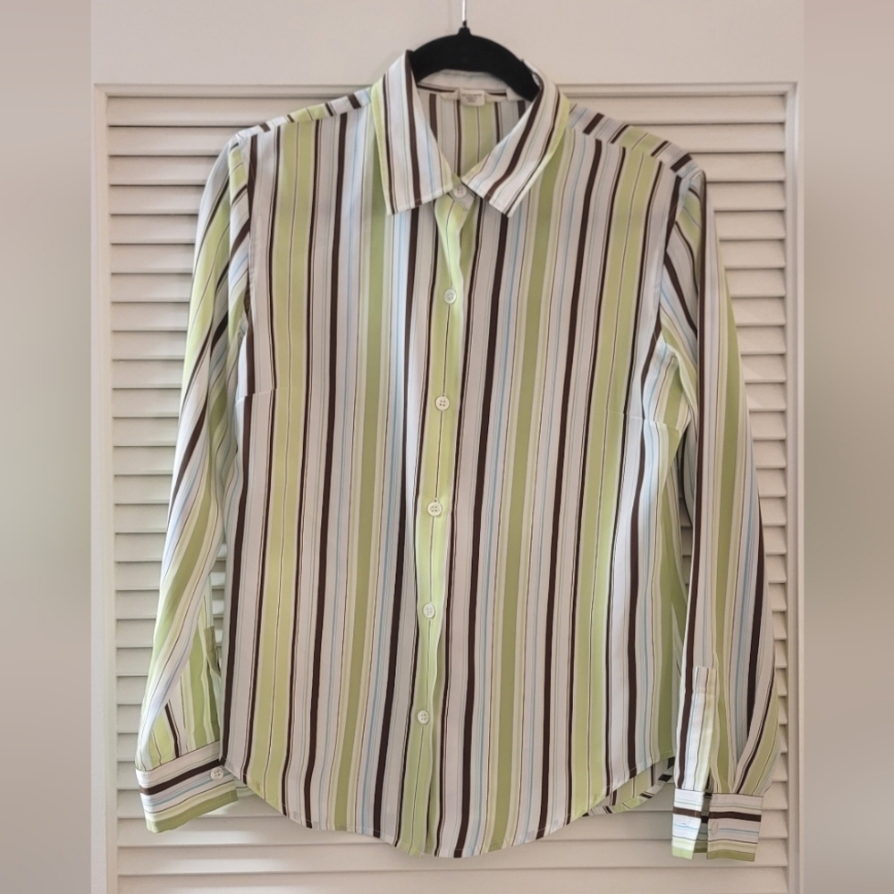 J.Crew - Vintage Y2K-Era Long-Sleeve Striped Button-Up Shirt